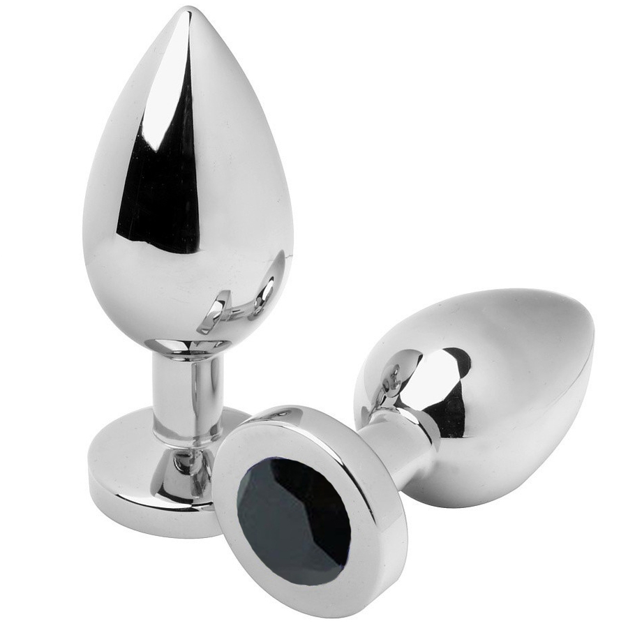 Metallanalplug Diamond svart liten 5,71 cm