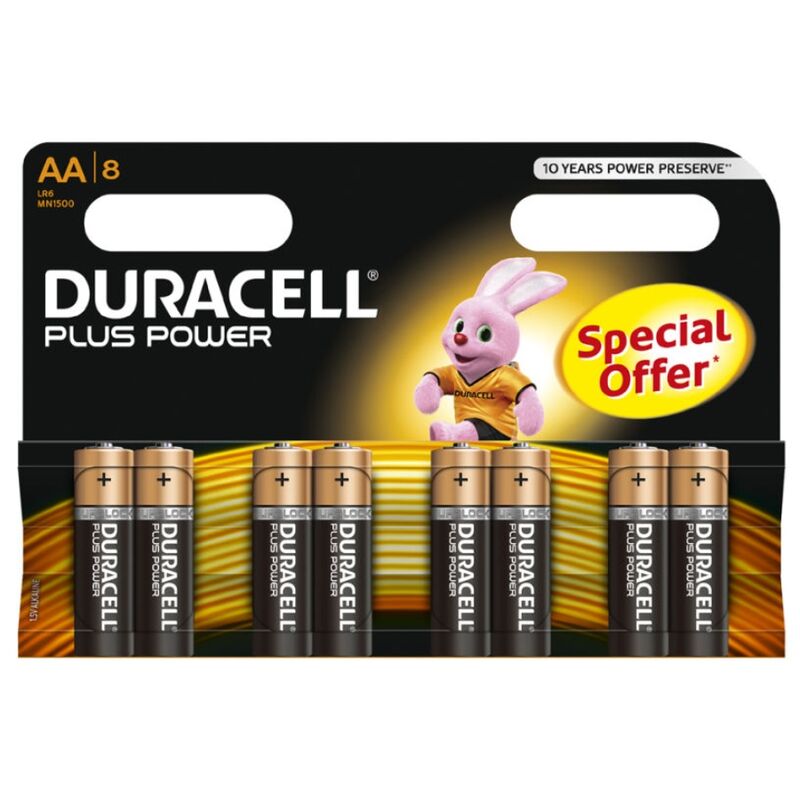 Duracell Plus Power AA-batteri LR6 8-pack