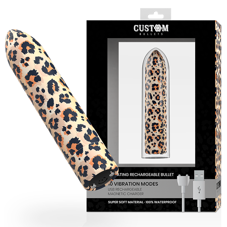 Custom Bullets Leopard – Magnetisk vibrator med 10 intensiteter