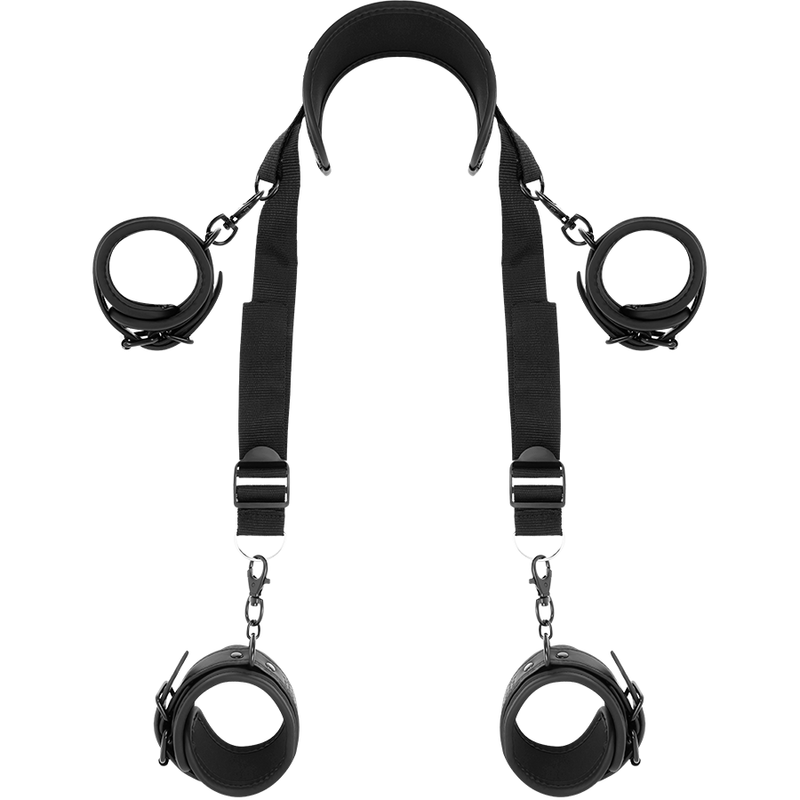 Fetish Submissive - Master Position med 4 Neoprenklädda Handbojor
