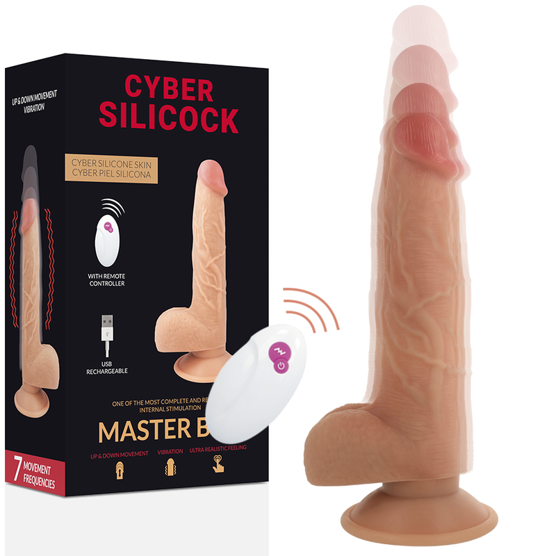 Cyber Silicock – Realistisk dildo med fjärrkontroll 23,88 cm