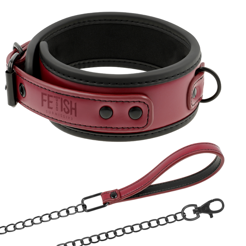 BDSM-halsband med kedja och neopren