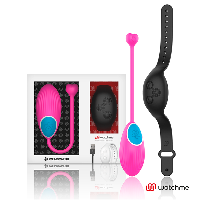 WearWatch Ägg – Fjärrstyrd vibrator med smartklocka, fuksia/svart