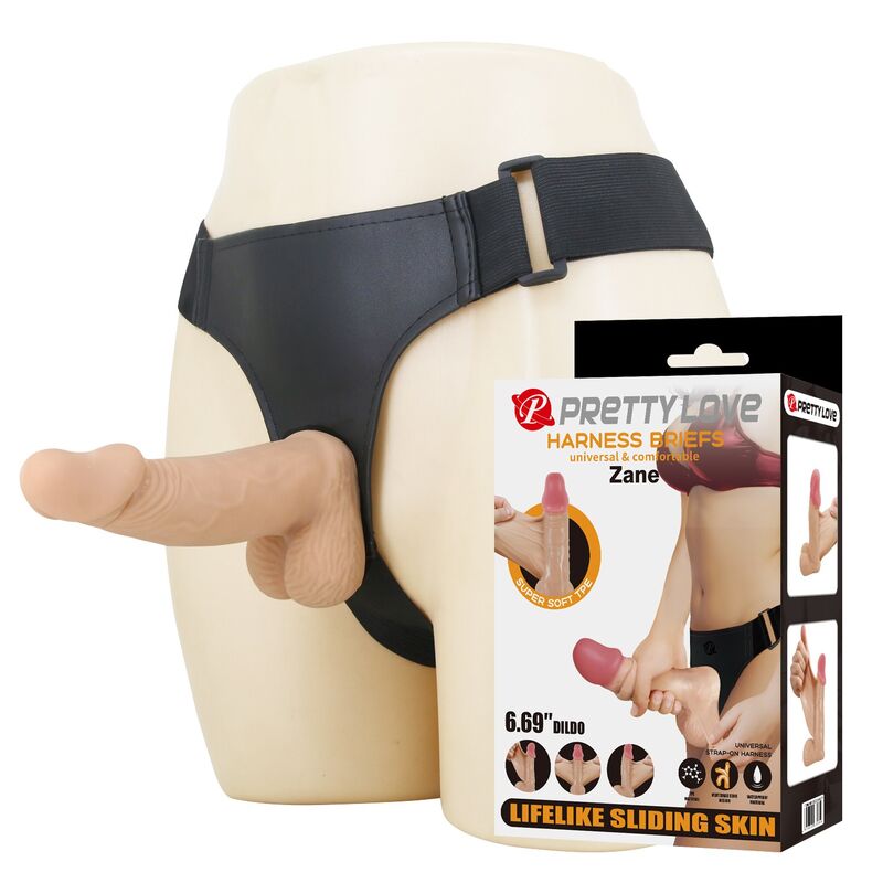 Sele med flexibel dildo 17 cm
