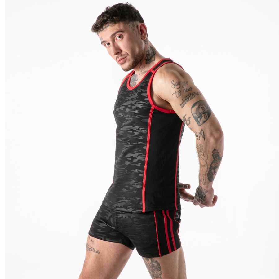 Militär tank top röd XL