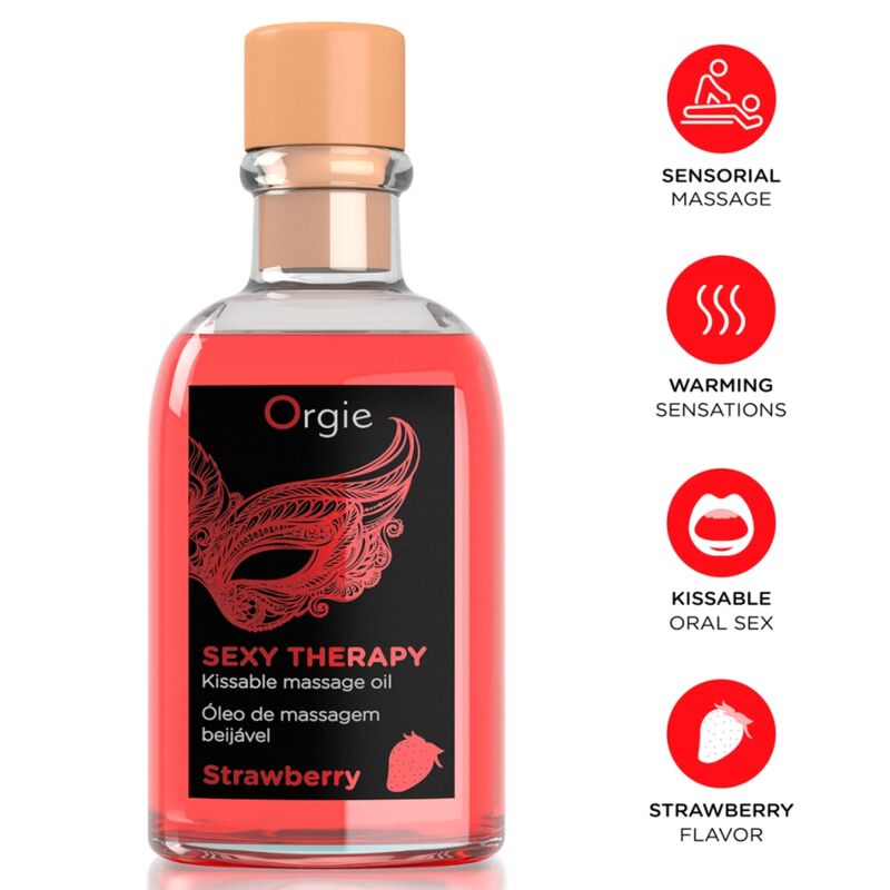 ORGIE Läppmaskölja Jordgubbe – Kissable Massage Set 100 ml