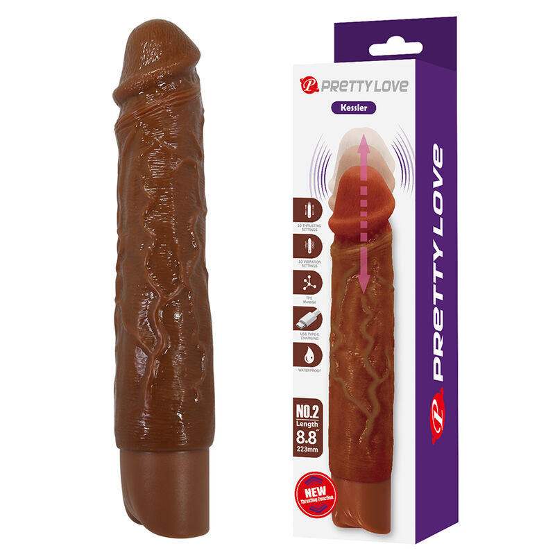 Realistisk vibrerande dildo med stöt – 22 cm