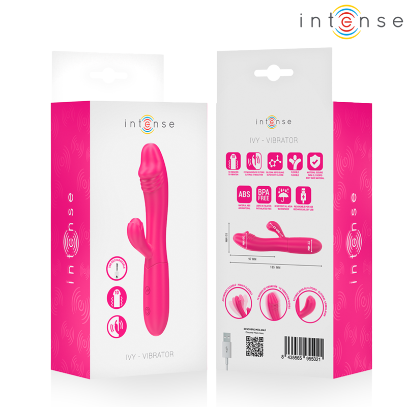 Ivy – Flexibel vibrator med stimulerande tunga, 10 vibrationer, rosa